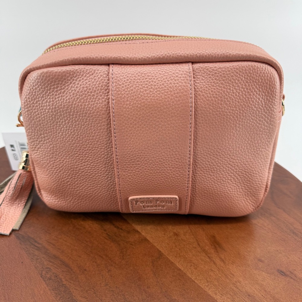 Pom Pom London Limited Edition Leather  City Bag Metallic Rose Gold Bundle NWT